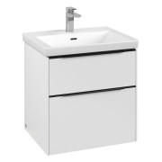 Тумба під раковину Villeroy & Boch Subway 3.0 57,2х57,6 см ДСП/алюміній чистий білий/чорний вулкан C57801VF