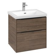 Тумба під раковину Villeroy & Boch Subway 3.0 57,2х57,6 см ДСП/алюміній дуб аризона/чорний вулкан C57801VH