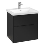 Тумба під раковину Villeroy & Boch Subway 3.0 57,2х57,6 см ДСП/алюміній чорний вулкан/чорний вулкан C57801VL