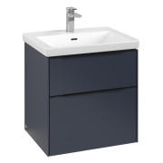 Тумба під раковину Villeroy & Boch Subway 3.0 57,2х57,6 см ДСП/алюміній морський синій/чорний вулкан C57801VQ