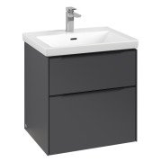 Тумба под раковину Villeroy & Boch Subway 3.0 57,2х57,6 см ДСП/алюминий графит/черный вулкан C57801VR