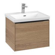 Тумба под раковину Villeroy & Boch Subway 3.0 57,2х42,9 см ДСП/алюминий дуб северный/черный вулкан C57701VJ