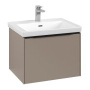 Тумба под раковину Villeroy & Boch Subway 3.0 57,2х42,9 см ДСП/алюминий тауп/черный вулкан C57701VM