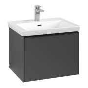 Тумба под раковину Villeroy & Boch Subway 3.0 57,2х42,9 см ДСП/алюминий графит/черный вулкан C57701VR