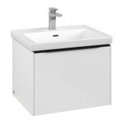 Тумба под раковину Villeroy & Boch Subway 3.0 57,2х42,9 см ДСП/алюминий белый бриллиант/черный вулкан C57701VE