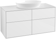 Тумба под раковину Villeroy & Boch Finion 120х50,1 см МДФ глянцевый белый лак/стекло белое матовое FA3100GF