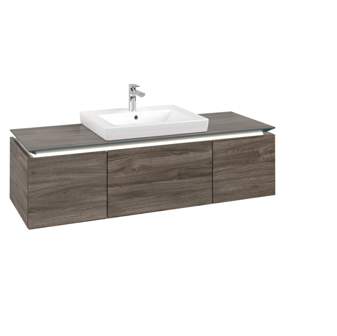 Тумба під раковину Villeroy & Boch Legato 120х38 см з підсвічуванням ДСП кам'яний дуб B682L0RK