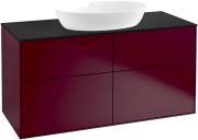 Тумба под раковину Villeroy & Boch Finion 120х50,1 см МДФ пион матовый лак/стекло черное матовое FA3200HB