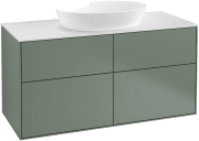 Тумба под раковину Villeroy & Boch Finion 120х50,1 см МДФ оливковый матовый лак/стекло белое матовое FA3100GM