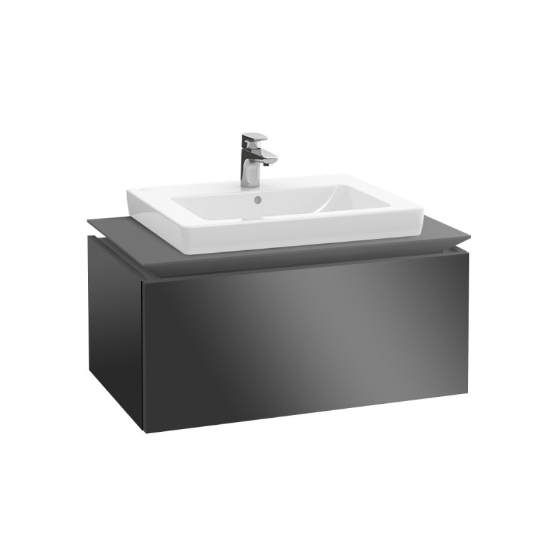 Тумба під раковину Villeroy & Boch Legato 100х38 см з підсвічуванням МДФ/ДСП глянсовий сірий B680L0FP