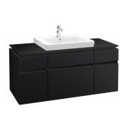 Тумба под раковину Villeroy & Boch Legato 120х55 см с подсветкой МДФ/ДСП черный матовый лак B683L0PD