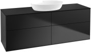 Тумба під раковину Villeroy & Boch Finion 160х50,1 см із підсвічуванням МДФ чорний матовий лак/скло чорне матове GA9200PD