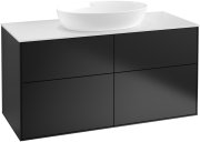 Тумба под раковину Villeroy & Boch Finion 120х50,1 см МДФ черный матовый лак/стекло белое матовое FA3100PD