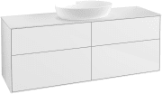 Тумба під раковину Villeroy & Boch Finion 160х50,1 см з підсвіткою МДФ білий глянцевий лак/скло біле матове GA9100GF