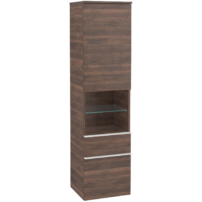 Пенал Villeroy & Boch Venticello 40,4х37,2х154,6 см петлі праворуч ДСП дуб аризона/ручка алюміній білий A95212VH