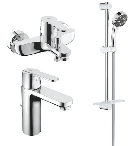 Комплект змішувачів для ванної Grohe QuickFix Get 3 в 1 з душовим набором хром UA202702MQ