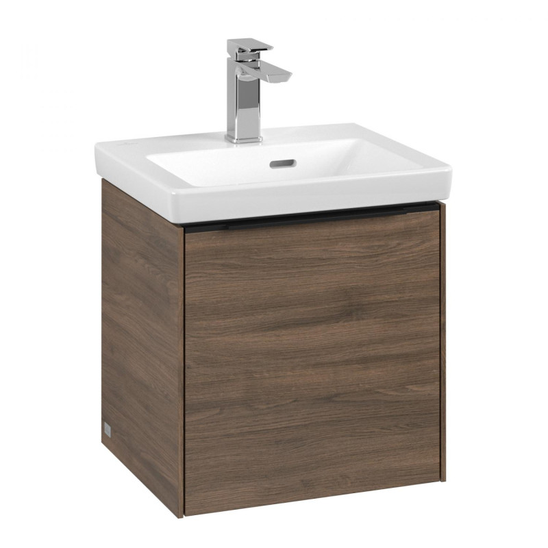 Тумба під раковину Villeroy & Boch Subway 3.0 42,3х42,9 см ДСП/алюміній дуб аризона/чорний вулкан C58101VH