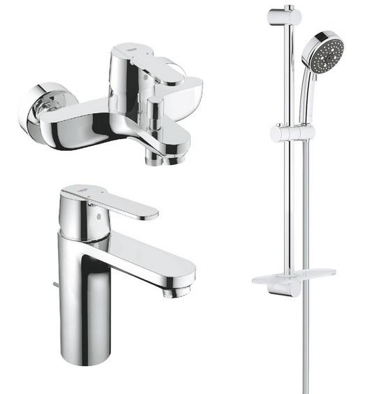 Комплект змішувачів для ванної Grohe QuickFix Get 3 в 1 з душовим набором хром UA202702MQ