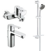 Комплект змішувачів для ванної Grohe QuickFix Get 3 в 1 з душовим набором хром UA202702MQ