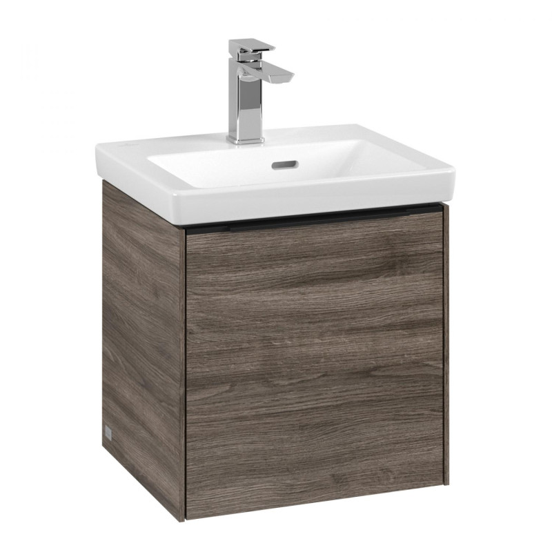 Тумба под раковину Villeroy & Boch Subway 3.0 42,3х42,9 см ДСП/алюминий дуб каменный/черный вулкан C58101RK