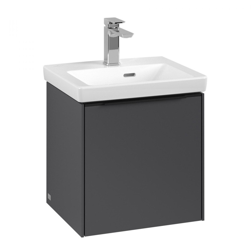 Тумба под раковину Villeroy & Boch Subway 3.0 42,3х42,9 см ДСП/алюминий графит/черный вулкан C58201VR