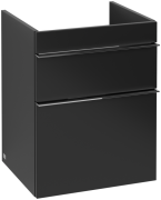 Тумба под раковину Villeroy & Boch Venticello 46,6х42,5 см МДФ черный матовый лак/ручка хром A92201PD