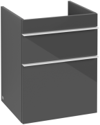 Тумба под раковину Villeroy & Boch Venticello 46,6х42,5 см МДФ глянцевый серый/ручка алюминий белый A92202FP