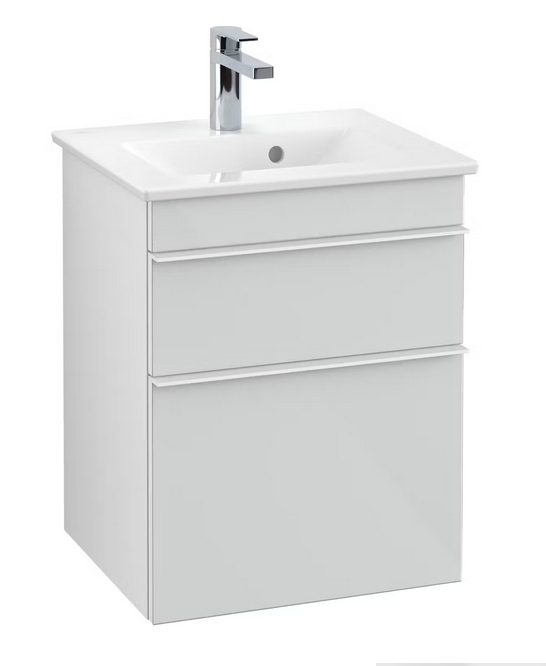 Тумба під раковину Villeroy & Boch Venticello 46,6х42,5 см МДФ скло глянсове біле/ручка алюміній білий A92202RE