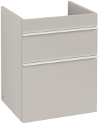 Тумба под раковину Villeroy & Boch Venticello 46,6х42,5 см ДСП мягкий серый/ручка алюминий белый A92202VK