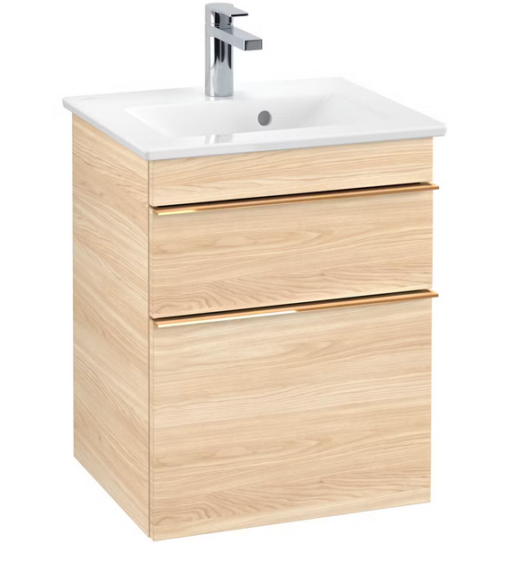 Тумба під раковину Villeroy & Boch Venticello 46,6х42,5 см ДСП в'яз друкарський/ручка мідь A92205PN