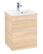 Тумба под раковину Villeroy & Boch Venticello 46,6х42,5 см ДСП вяз печатный/ручка алюминий белый A92202PN