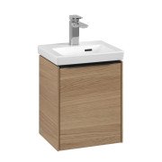 Тумба під раковину Villeroy & Boch Subway 3.0 35,1х42,9 см ДСП/алюміній дуб північний/чорний вулкан C58301VJ