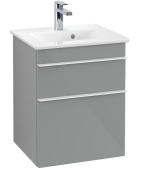 Тумба под раковину Villeroy & Boch Venticello 46,6х42,5 см МДФ стекло глянцевое серое/ручка алюминий белый A92202RA