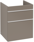 Тумба под раковину Villeroy & Boch Venticello 46,6х42,5 см ДСП трюфель серый/ручка алюминий белый A92202VG