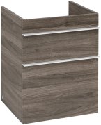Тумба під раковину Villeroy & Boch Venticello 46,6х42,5 см ДСП кам'яний дуб/ручка алюміній білий A92202RK