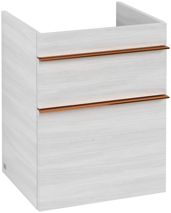 Тумба під раковину Villeroy & Boch Venticello 46,6х42,5 см ДСП/МДФ біле дерево/ручка мідь A92205E8