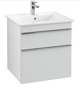 Тумба під раковину Villeroy & Boch Venticello 55,3х50,2 см МДФ скло глянсове біле/ручка хром A92301RE