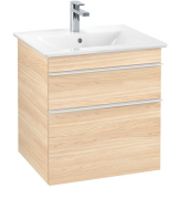 Тумба під раковину Villeroy & Boch Venticello 55,3х50,2 см ДСП в'яз друкарський/ручка алюміній білий A92302PN