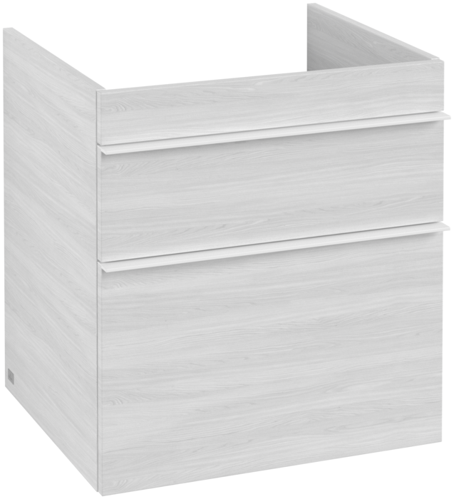 Тумба под раковину Villeroy & Boch Venticello 55,3х50,2 см ДСП/МДФ белое дерево/ручка алюминий белый A92302E8