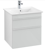 Тумба под раковину Villeroy & Boch Venticello 55,3х50,2 см МДФ стекло глянцевое белое/ручка алюминий белый A92302RE