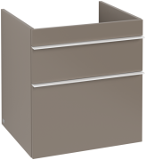 Тумба под раковину Villeroy & Boch Venticello 55,3х50,2 см ДСП трюфель серый/ручка алюминий белый A92302VG