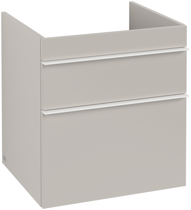 Тумба под раковину Villeroy & Boch Venticello 55,3х50,2 см ДСП мягкий серый/ручка алюминий белый A92302VK