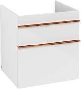 Тумба під раковину Villeroy & Boch Venticello 55,3х50,2 см МДФ глянсовий білий/ручка мідь A92305DH