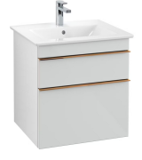 Тумба под раковину Villeroy & Boch Venticello 55,3х50,2 см МДФ стекло глянцевое белое/ручка медь A92305RE