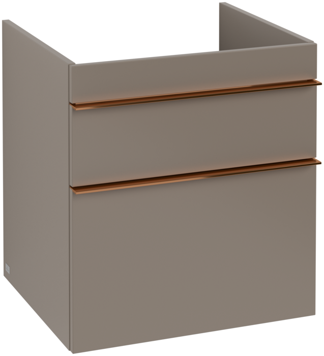 Тумба под раковину Villeroy & Boch Venticello 55,3х50,2 см ДСП трюфель серый/ручка медь A92305VG