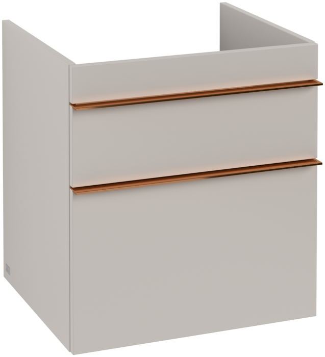 Тумба под раковину Villeroy & Boch Venticello 55,3х50,2 см ДСП мягкий серый/ручка медь A92305VK