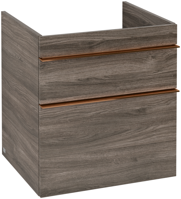 Тумба під раковину Villeroy & Boch Venticello 55,3х50,2 см ДСП кам'яний дуб/ручка мідь A92305RK