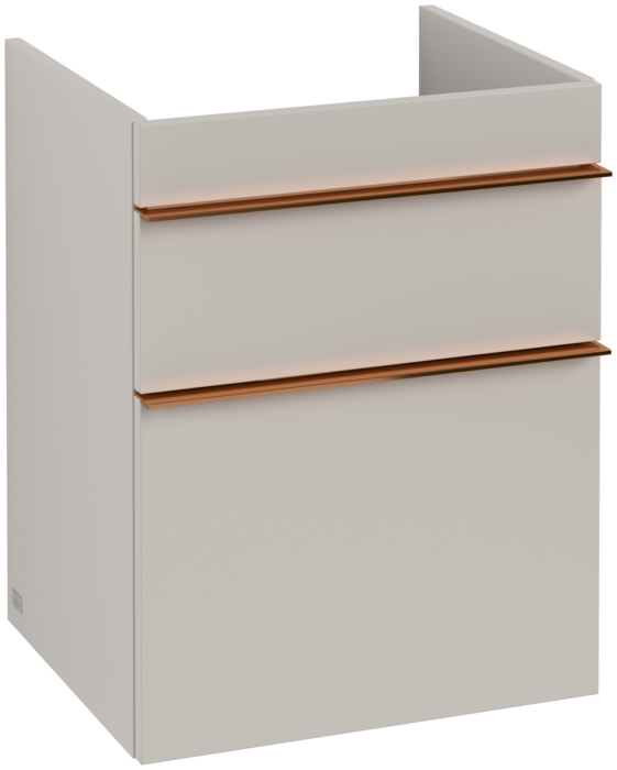 Тумба под раковину Villeroy & Boch Venticello 46,6х42,5 см ДСП мягкий серый/ручка медь A92205VK
