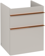 Тумба під раковину Villeroy & Boch Venticello 46,6х42,5 см ДСП м'який сірий/ручка мідь A92205VK