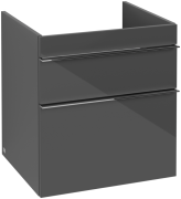 Тумба під раковину Villeroy & Boch Venticello 55,3х50,2 см МДФ глянсовий сірий/ручка хром A92301FP